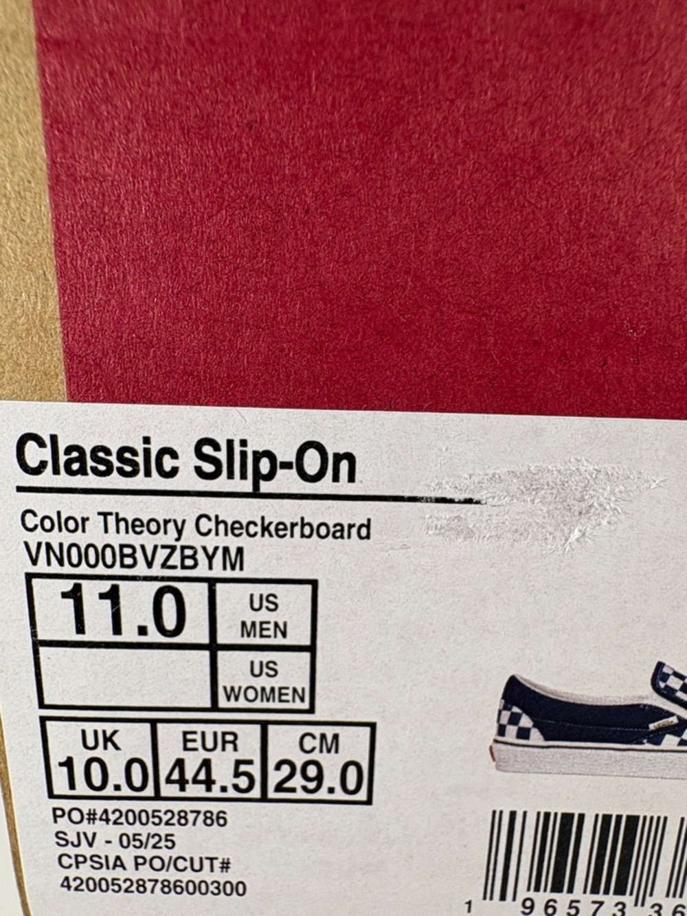 Vans Slip-On Checkerboard in Navy and White - Men's 11 - Picture 8 of 10